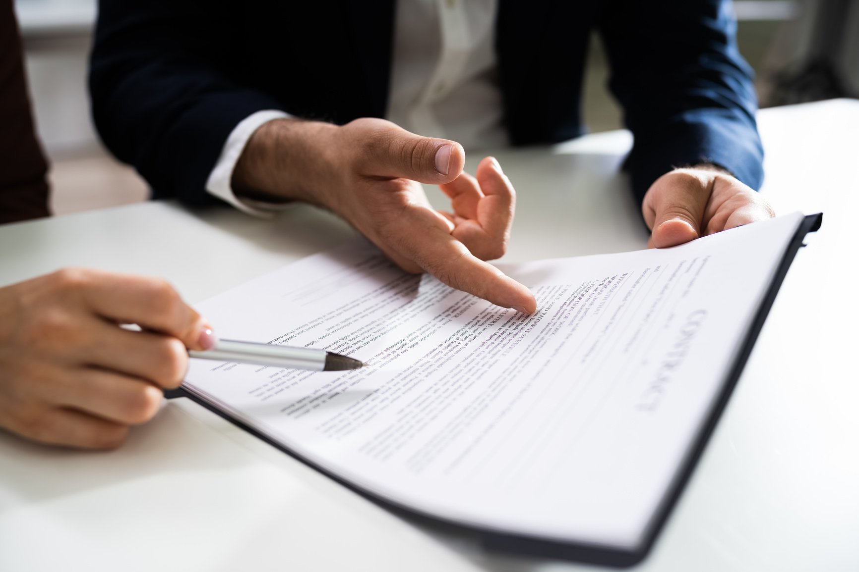 Lawyer People Review Document Before Signing